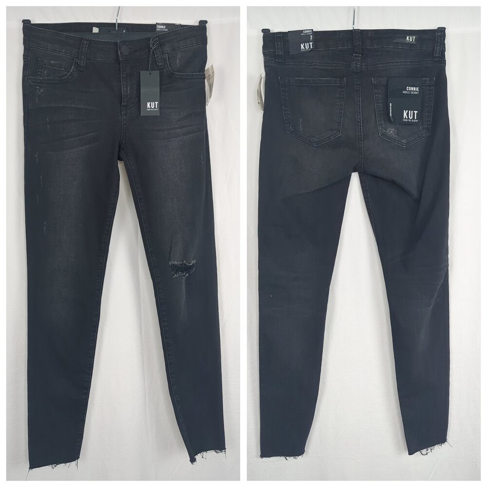 KUT Black Jeans 2 Mia Skinny Stretch Toothpick NWT